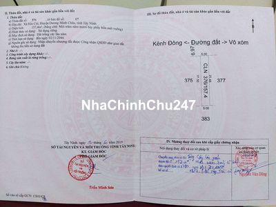 thổ cư chính chủ, dương minh châu tây ninh